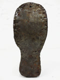 Antique Primitive Child Wood Shoe Shoemaker Form 5", Original Leather and Metal Sole Plate