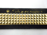 Vintage 1960's Extensible Watch Band Metal Bracelet 17 mm, Studs Pattern New Old Stock NOS, Gold