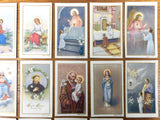 Lot of 23 Antique 1920's Miniature Lithograph Holly Catholic Cards Printed by Cromo NB Italy, Gold Paint