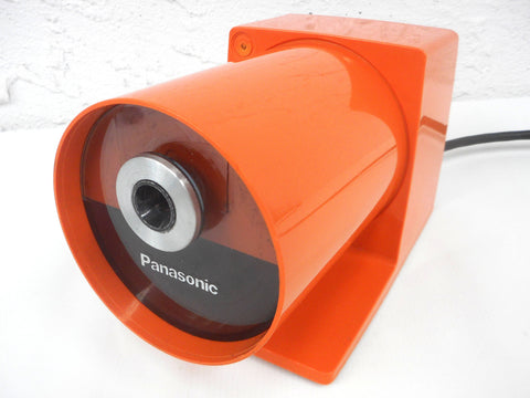 Vintage 1960's Orange Panasonic Electric Pencil Sharpener, Space Age Retro Design, Model KP-22C, Powerful