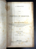 Antique 1841 Medical Book Practice ofMedecine by Doctor John Eberle, Chronic Diseases, Idiotisme, Hysteria, Appoplexia, Delirium Tremens