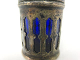 Antique Miniature Kaleidoscope signed EPNS England, Silver Plated, 12 Blue Stars, 2" Tall