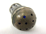 Antique Miniature Kaleidoscope signed EPNS England, Silver Plated, 12 Blue Stars, 2" Tall