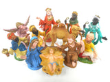 11 Vintage Christmas Manger Creche Figurines Made in Italy, Matching Set, Angel, Kings, Wizards, Beggar, Camel, Baby Jesus, Mary, Joseph