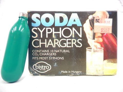 Complete box of Vintage Soda Syphon Seltzer Bottle Bulbs Chargers Changers, New Old Stock NOS