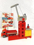 Vintage 1980 Lego Tower Crane & Truck from Playset #722, Complete Build, Crane Swivels, Articulated, With Manual