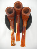 Vintage 1960 Ceramic Tobacco Pipe Triple Stand Holder 4" from West Germany, Signed Goebel, Gold & Black