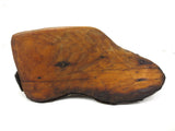 Antique Primitive Child Wood Shoe Shoemaker Form 5", Original Leather and Metal Sole Plate