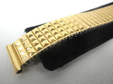 Vintage 1960's Extensible Watch Band Metal Bracelet 17 mm, Studs Pattern New Old Stock NOS, Gold