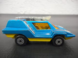 Vintage 1975 Matchbox Space Car Cosmobile Model 68, Made in England, Lesney Superfast, Blue, Yellow