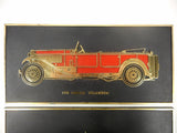 Vintage 1928 Mercedes-Benz and 1930 Lancia Dilambda Wall Plaques 11 X 5" Made in England