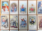 Lot of 23 Antique 1920's Miniature Lithograph Holly Catholic Cards Printed by Cromo NB Italy, Gold Paint