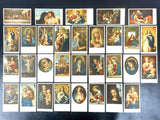 31 Antique 1920's Mini Cards Lithographs of Religious Scenes by Botticelli, Leonardo, Raffaello, Batoni, Printed in Italy