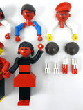 Vintage 1970's Lego Family #200 and Native American Indian #215 Parts, 90+ Legoland Homemaker Figurine Parts, Red Lego Heads, Hats, Arms