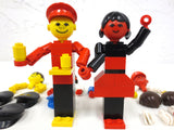 Vintage 1970's Lego Family #200 and Native American Indian #215 Parts, 90+ Legoland Homemaker Figurine Parts, Red Lego Heads, Hats, Arms