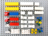 Vintage 1970's Lego City Legoland Rare Bricks with Text Print Parts Lot, Shell Gas Station, Police, Truck Grill, Red Telephone, Tap, Flowers