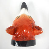 Antique Porcelain Fox Head Stirrup Cup stamped 224, 5" Long, 2.5" Diameter, Figural Cup, Staffordshire, Peter & Anne Bateman