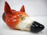 Antique Porcelain Fox Head Stirrup Cup stamped 224, 5" Long, 2.5" Diameter, Figural Cup, Staffordshire, Peter & Anne Bateman