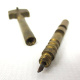 Antique Brass Glass Cutter and Hidden Screw Driver 4" Long, Made in Belgium, Pocket Size Tool