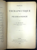 Antique 1908 Medical Book Pharmacological Therapy by Richaud, Properties of Medication, Analgesics, Antiemetic, Antipyretic, Paris, France