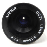 Vintage Avenir Camera CCTV Lens Zoom 6-15 mm, F1.4, 1/3" CS Mount, NOS New Old Stock, Never Used, Japan, Surveillance Camera