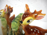 Vintage 1950's Ceramic Bookends Deer Fawn Bambi Baby Animal, Matchin Pair, Made in Japan, 6 X 4"