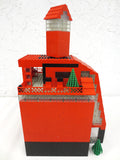 Vintage 1980s Tall 17" Lego Legoland Red Lighthouse Church with Terrasse, 550+ pieces, Red and Black, 4.4 Pounds