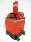 Vintage 1980s Tall 17" Lego Legoland Red Lighthouse Church with Terrasse, 550+ pieces, Red and Black, 4.4 Pounds