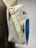 Vintage 1970's Air France Airline Airplane Vinyl Carry On Travel Bag Luggage 12X12", White & Blue, Adjustable Shoulder Strap