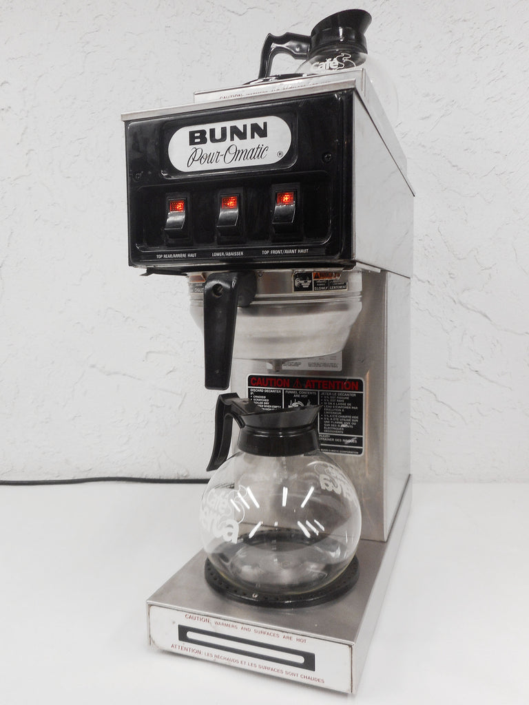 Vintage 1985 Bunn Pour-Omatic Stainless Coffee Maker Machine 3 Warmers, Retro Delicatessen Diner Restaurant Coffee Machine, Ready to Use