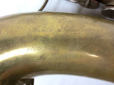 Antique 1913 Saxophone signed Buffet Crampon, Evette & Schaeffer, Carl Fisher, Passage du Cerf Paris France, Brass Instrument Serial 22305