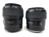 Pair of Minolta AF Zoom Xi Lenses A mount, 28-80mm f/4(22)-5.6 0.8m/2.6ft and 80-200mm f/4.5(22) - 5.6 1.5m/4.9ft, Protective Caps