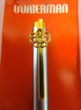 Vintage Limited Edition Waterman Ball Pen Montreal 1976 Olympics, 3D Olympics Emblem on Clip, Two Tone Silver & Gold, Box and Warranty