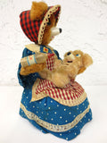 Vintage 1950's Battery Operated Tin Toy Dressed Mother Bear Feeding Milk Bottle to Baby Bear, Yonezawa Gangu Toys Tokyo, Japan