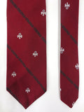 Vintage Mensa International IQ Society Neck Tie 53" Long, Dark Red with Mesa Emblem and Name, Cool Nerdy Necktie