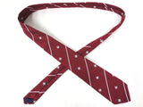 Vintage Mensa International IQ Society Neck Tie 55" Long, Burgundy with Mesa Emblem, Sharps Freeman England
