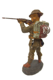 WWII Vintage Toy American Soldier Figurine 3" by Elastolin Lineol Germany, Aiming with Riffle