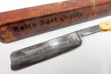 Antique Genco Reico Barber Straight Razor 9 1/4", Reico Silver Steel Focus Model, Original Box