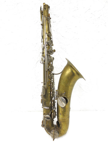 Antique 1913 Saxophone signed Buffet Crampon, Evette & Schaeffer, Carl Fisher, Passage du Cerf Paris France, Brass Instrument Serial 22305