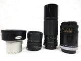 Lot of Vintage Canon Zoom Lenses FD Mount 35-70mm 3.5-4.5, 50mm 1.8 and 100-200mm 5.6, C-8 Tele Converter 1.6X and Extension Tube FD 50mm