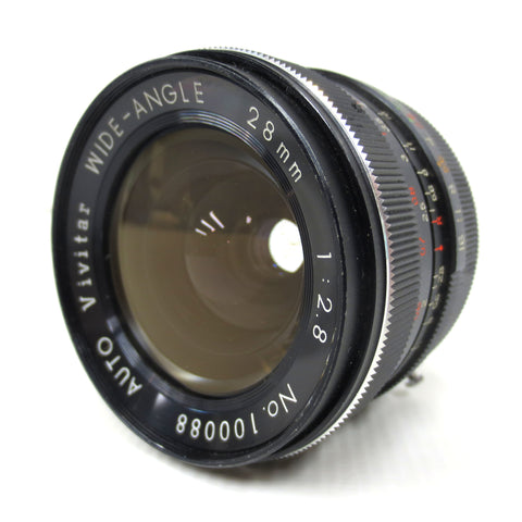 Vintage Vivitar Auto Wide-Angle Camera Lens 28mm 1:2.8, Mount Marked CS, Made in Japan, Serial 100088