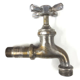 Antique Mueller Chrome Plated Solid Brass Outdoor Faucet, Cold Water Handle Knob