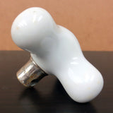 Antique White Porcelain Faucet Handle Knob Hot Water 3 1/4" Signed Judell M.F.V. CO, Brass Base, Lot #1