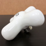 Antique White Porcelain Faucet Handle Knob Cold Water 3 1/4", Chrome Plated Brass Base, Lot #2