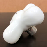 Antique White Porcelain Faucet Handle Knob Hot Water 2 3/4", Chrome Plated Brass Base, Lot #3