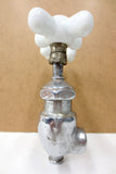 Antique Victorian Claw Foot Bath Tub Faucet signed Wallaceburg, Nickel Plated Solid Brass, Hot and Cold Porcelain Knobs