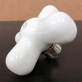 Antique White Porcelain Faucet Handle Knob Cold Water 2 3/4", Chrome Plated Brass Base, Lot #3