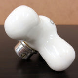 Antique White Porcelain Faucet Handle Knob Cold Water 2 3/4", Chrome Plated Brass Base, Lot #3