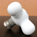 Antique White Porcelain Faucet Handle Knob Cold Water 2 3/4", Chrome Plated Brass Base, Lot #5