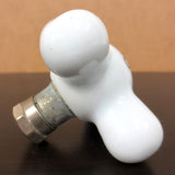 Antique White Porcelain Faucet Handle Knob Cold Water 2 3/4", Chrome Plated Brass Base, Lot #6